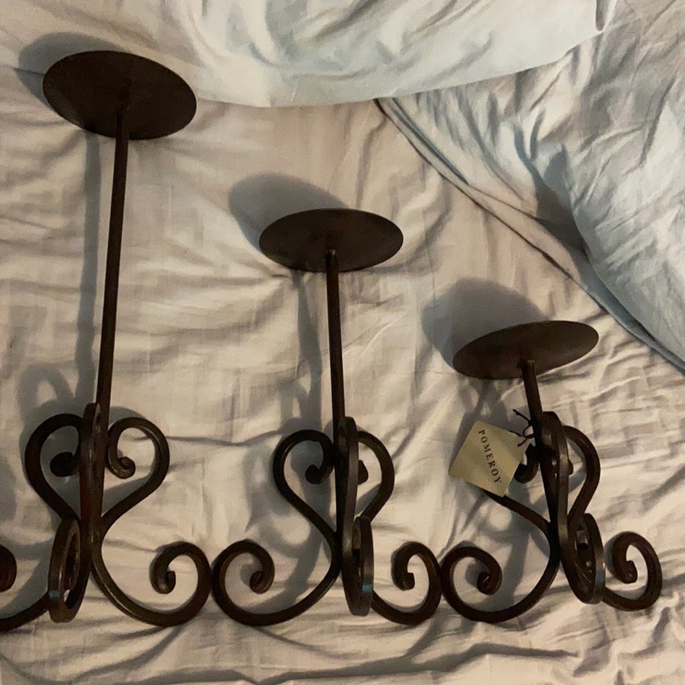 Brand new tri candle pillar set